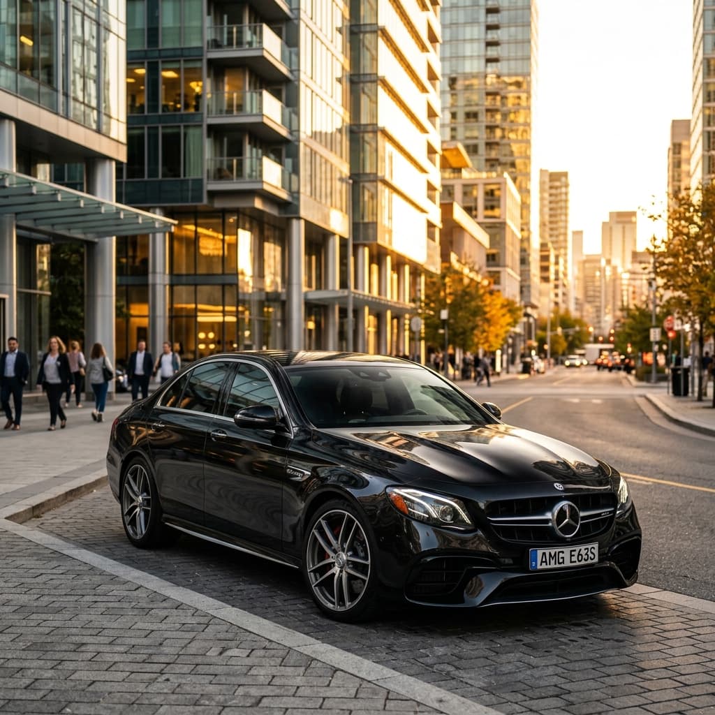 Sleek dark sports sedan vehicle